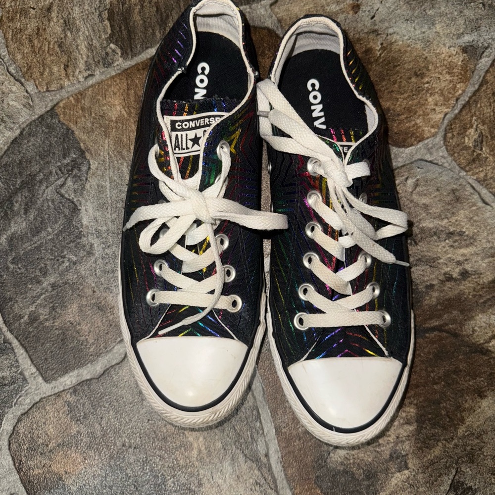 Converse Black with Iridescent Accents Sneakers